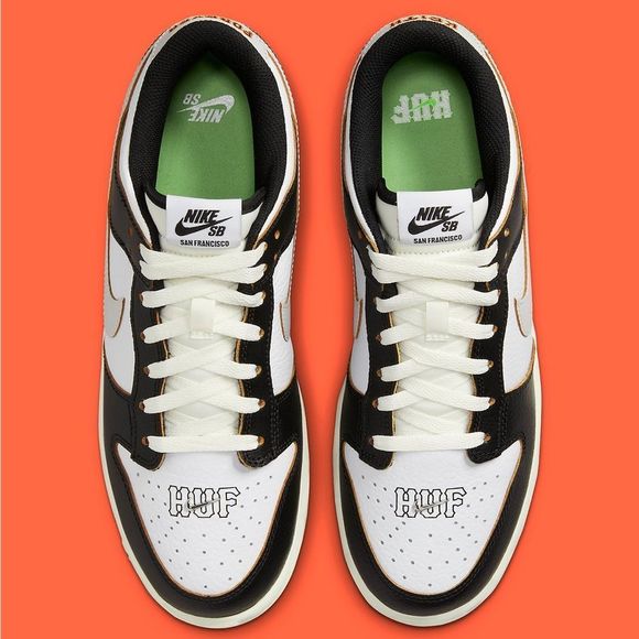HUF x Nike SB Dunk Low San Francisco Black White Orange FD8775-001 Size 15 - Picture 10 of 16